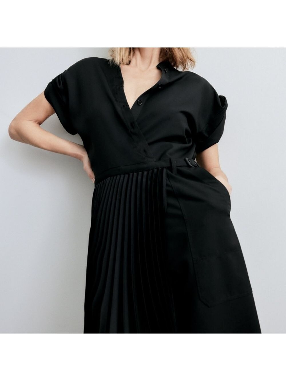 NWT Zara Limited Edition Mixed Asymmetrical Shirtdress, Size M - Picture 7 of 12